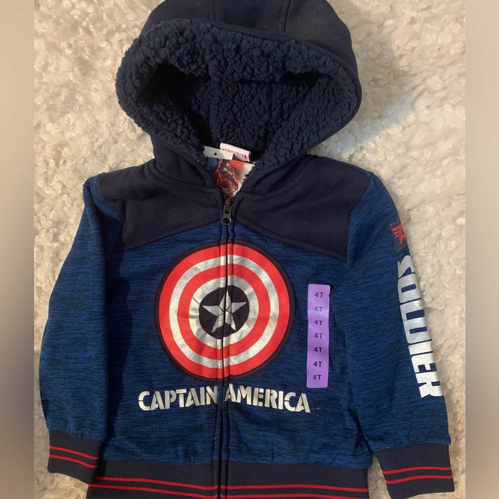 “MARVEL” Captain America Hooded Jacket    Sz 4 (child)